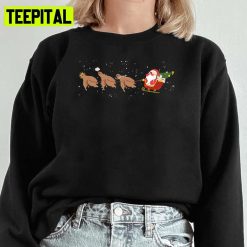 Funny Sloth Reindeer Santa Face Palm Christmas Scene Unisex Sweatshirt