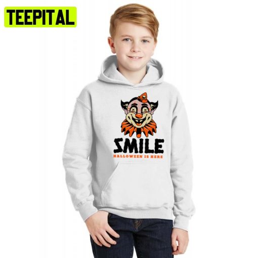 Funny Smile Clown Cute Halloween Illustration Hoodie