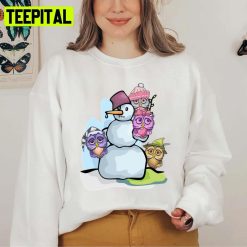 Funny Snowman Sleeping Owls Cold Chilly Frost Weather Humor Unisex Sweatshirt