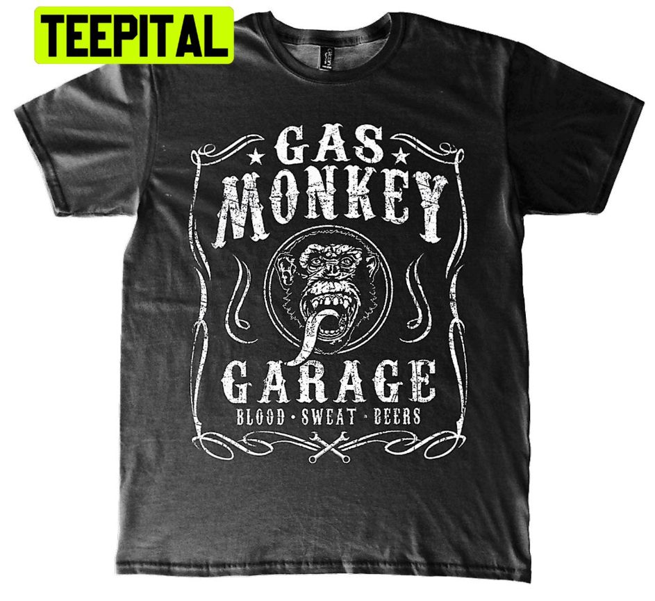 Gas Monkey Garage Filigree Label Automobile Trending Unisex Shirt