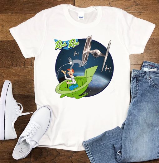 George Jetson Jetsons Vs Tie Fighter Star Wars Graphic Astro Dog Hannahbarbera Unisex T-Shirt