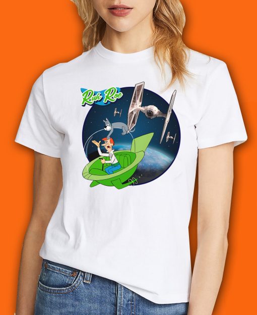 George Jetson Jetsons Vs Tie Fighter Star Wars Graphic Astro Dog Hannahbarbera Unisex T-Shirt