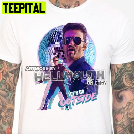 George Michael Outside Retro 90s Music Video Art Halloween Trending Unsiex T-Shirt