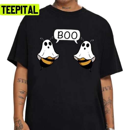 Ghost Boo Bees Pun Halloween Graphic Unisex Sweatshirt