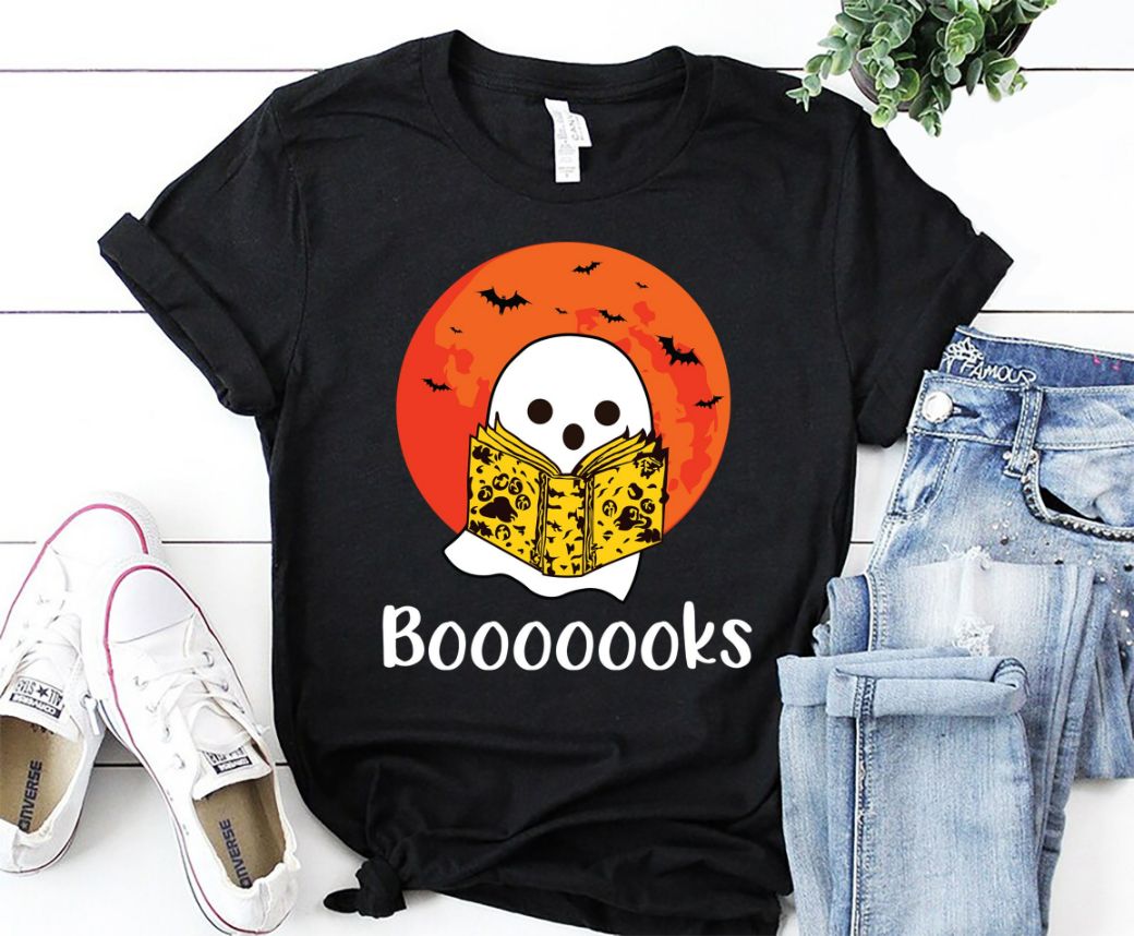 Ghost Books Halloween Reading Shirt