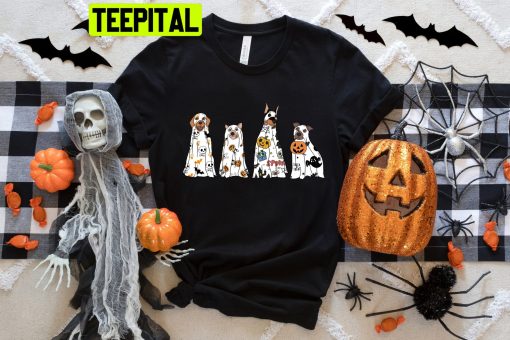 Ghost Dogs And Pumpkin Halloween Trending Unisex Shirt