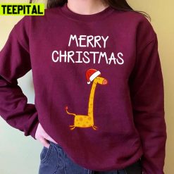 Giraffe S Merry Christmas Giraffe Unisex Sweatshirt