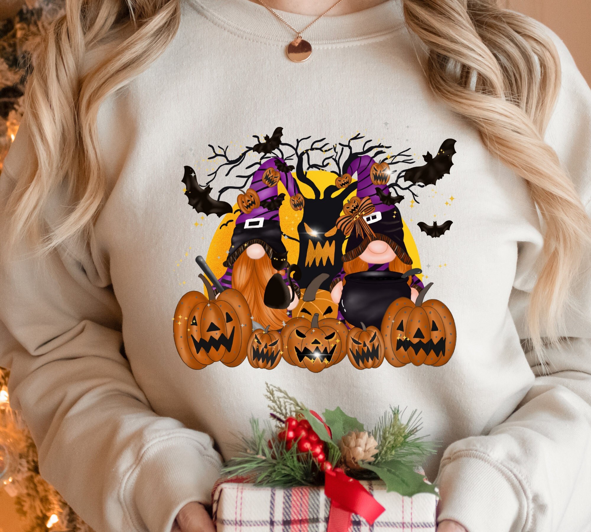 Gnome Gnome Spooky Pumpkin Halloween Unisex Sweatshirt
