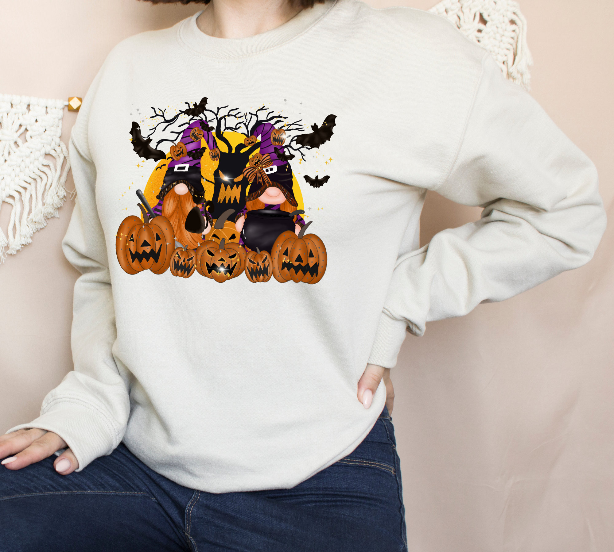 Gnome Gnome Spooky Pumpkin Halloween Unisex Sweatshirt
