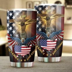 God, Family & Country Eagle American Stainless Steel Cup