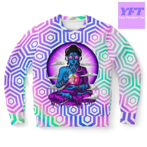 God Of Festival Holographic Psychedelic 3d Ugly Christmas Sweater