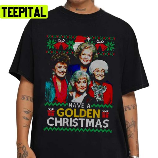 Golden Girls Quad Funny Knit Pattern Christmas Ugly Unisex Sweatshirt