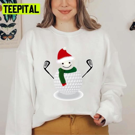 Golf Ball Snowman Funny Christmas Golf Unisex Sweatshirt