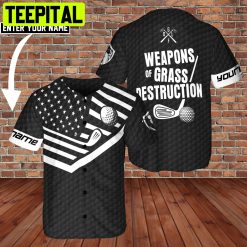 Golf Weapons Of Grass Destruction  3D BaseBall Jersey For Golfer Custom Name