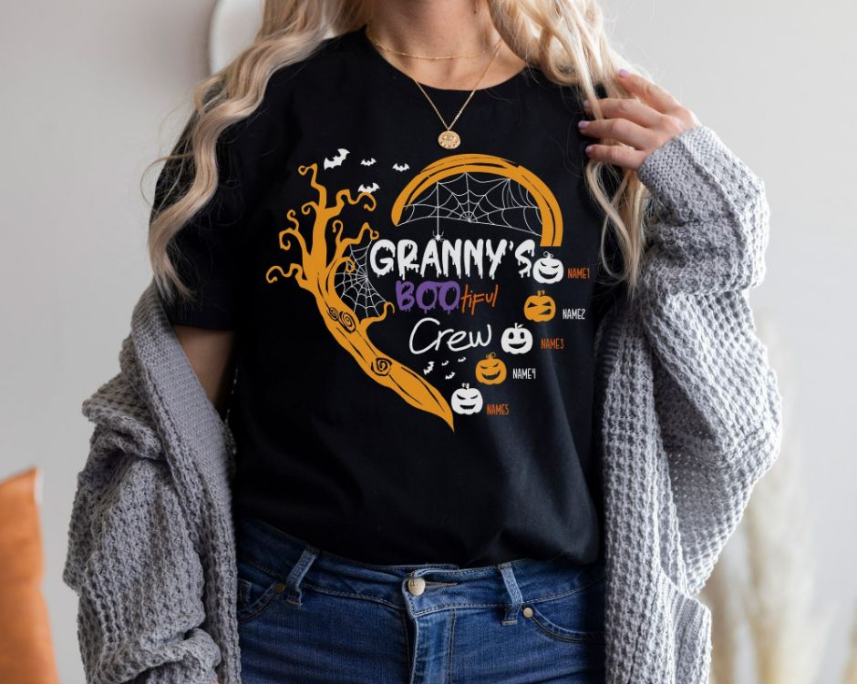 Granny Bootiful Crew Grandma Halloween Shirt