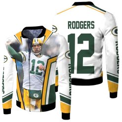 Green Bay Packer Aaron Rodgers Legendary Fleece Bomber Jacket