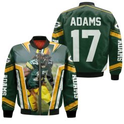 Green Bay Packer Davante Adams Legend 17 Yellow Green Bomber Jacket