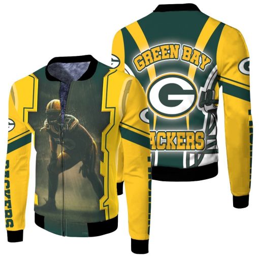 Green Bay Packers A. J. Hawk 50 For Fans Fleece Bomber Jacket