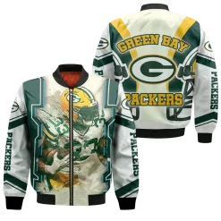 Green Bay Packers Aaron Jones 33 For Fans Bomber Jacket