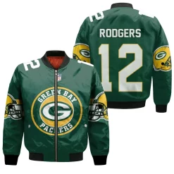 Green Bay Packers Aaron Rodgers 12 3d Jersey Bomber Jacket