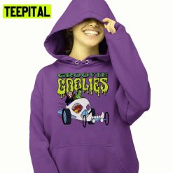 Groovie Ghoulies Drac Frankie And Wolfie Halloween Illustration Hoodie