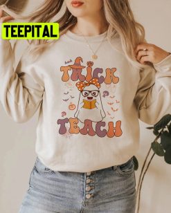 Groovy Trick Or Teach Halloween Trending Unisex Shirt