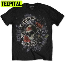 Guns N Roses Skull And Pistols Slash Rock Trending Unisex Shirt