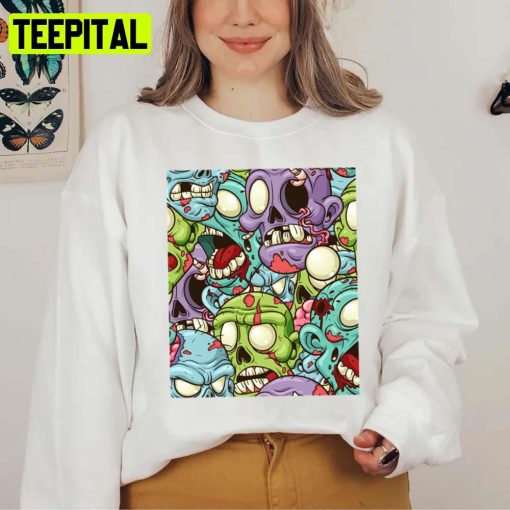 Halloween Art Zombies Love Brains Graphic Unisex T-Shirt