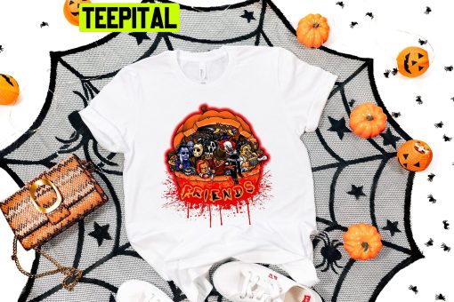 Halloween Friends Pumpkin Horror Movie Characters Trending Unisex Shirt