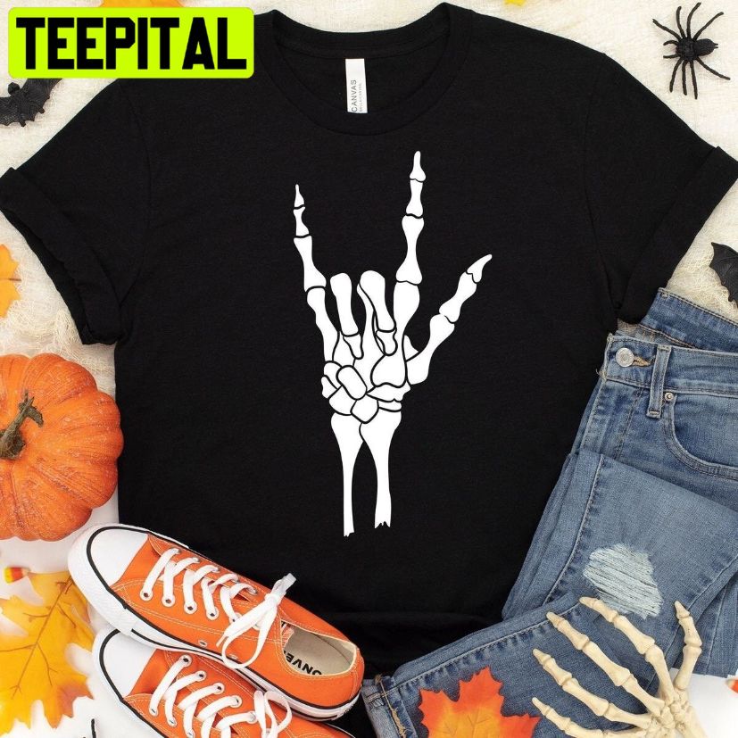 Halloween Skeleton Rock Trending Unisex Shirt