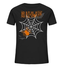 Halloween Spider Web and Bat Scary T-Shirt