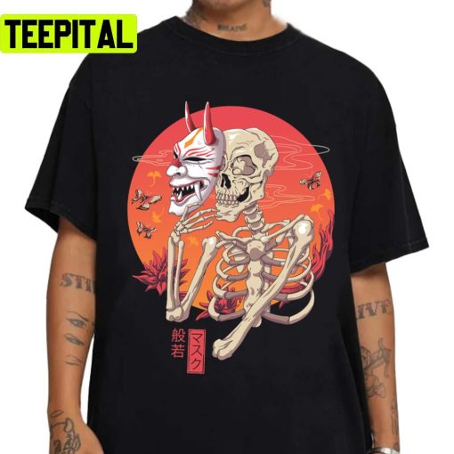 Hannya Yokai Mask Halloween Graphic Unisex Sweatshirt