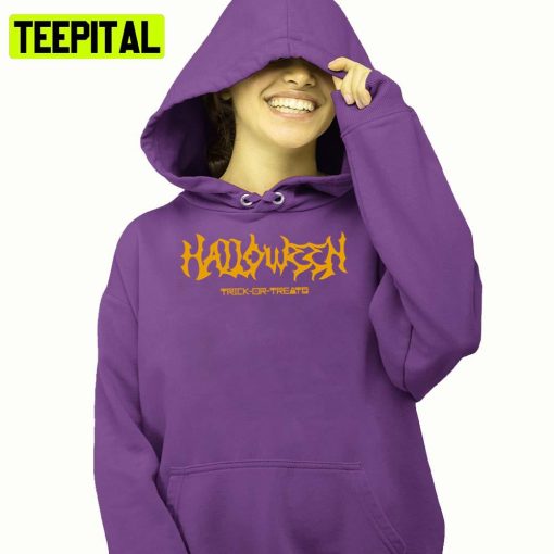 Happy Halloween Trick Or Treats Text Illustration Hoodie