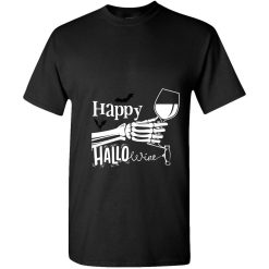 Happy Hallowine Unisex Vintage Ghost Halloween Shirt