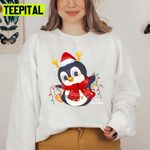 Happy Penguin Merry Christmas Gingerbread Unisex Sweatshirt