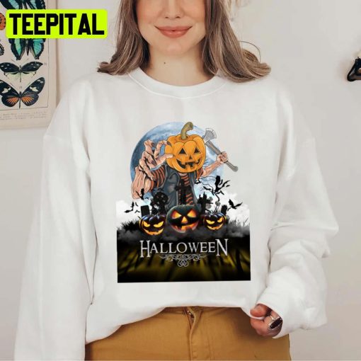 Happy Pumkin Halloween Illustration Unisex Sweatshirt