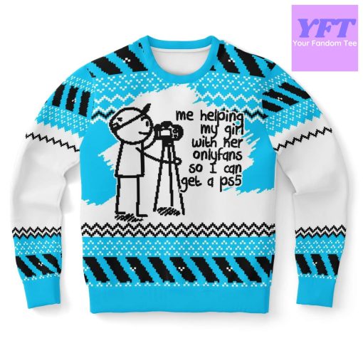 Helping My Girl With Her Only Funny 2022 Design 3d Ugly Christmas Sweater