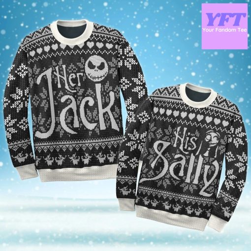 Her Jack And His Sally Couple Jack Sally 3d Ugly Christmas Sweater