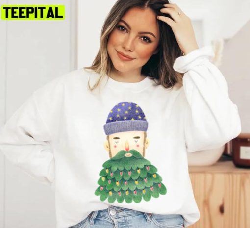 Hipster Christmas Funny Design Pine Tree Unisex Sweatshirt