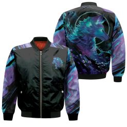 Holographic Wolf 3d Bomber Jacket