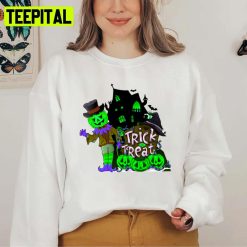 Horror Mansion Trick Or Treat Halloween Illustration Unisex Sweatshirt