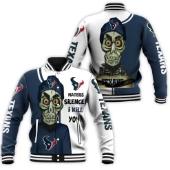 Houston Texans Haters I Kill You 3d Baseball Jacket