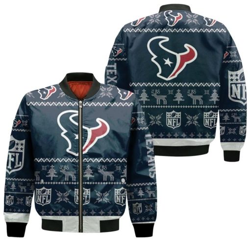 Houston Texans Nfl Ugly Sweatshirt Christmas 3d Bomber Jacket