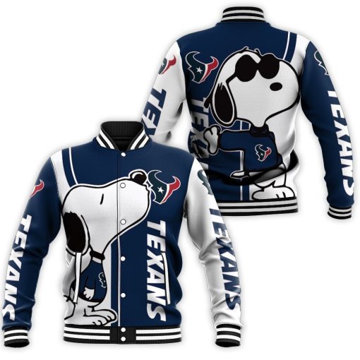 Houston Texans Snoopy Lover 3d Printed Baseball Jacket