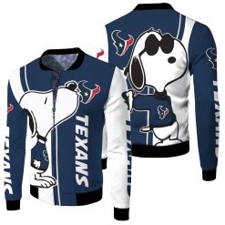 Houston Texans Snoopy Lover 3d Printed Fleece Bomber Jacket