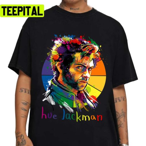 Hue Jackman Colorful Portrait Logan X Men Unisex Sweatshirt