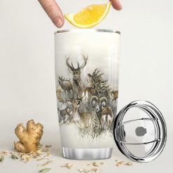 Hunting Deer Art Stainless Steel Cup