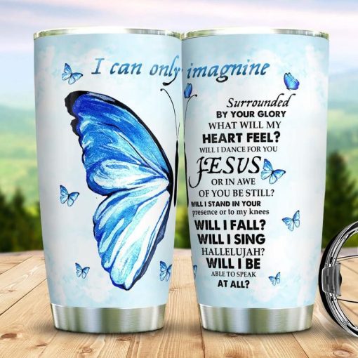 I Can Only Imagine Butterfly Jesus Stainless Steel Cup