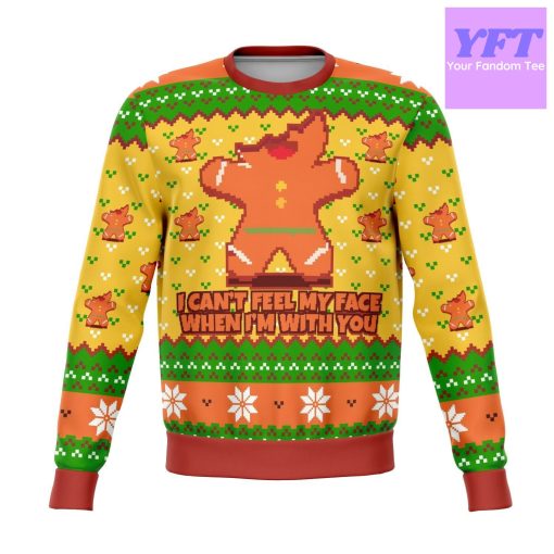 I Cant Feel My Face When I’m With You Funny 2022 Design 3d Ugly Christmas Sweater