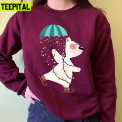 Ice Skating Polar Bear Trending Christmas Unisex Sweatshirt